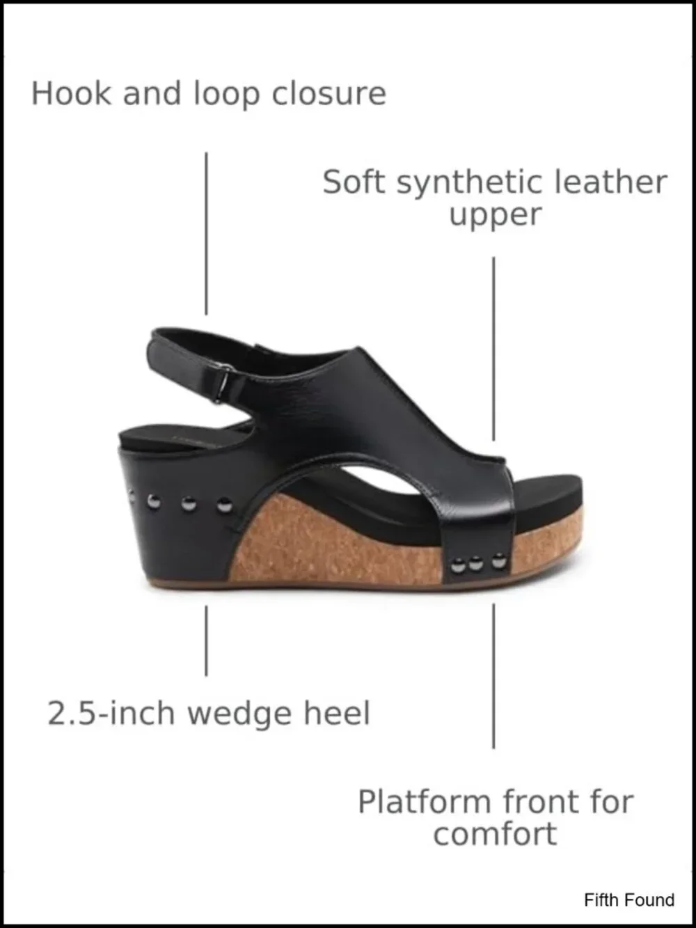 Peep-Toe Platform Wedge Sandals, Faux Leather, 2.5